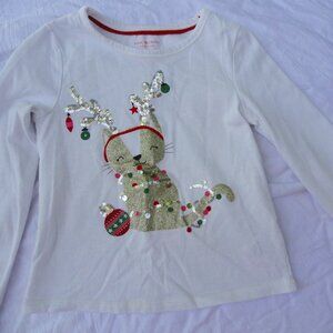 3 for $10 Small 5/6 Isaac Mizrahi Kitty Cat Holiday Long Sleeve Shirt Sequins